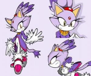Puzzle Blaze τη γάτα, μια πριγκίπισσα και ένας από τους φίλους του Sonic
